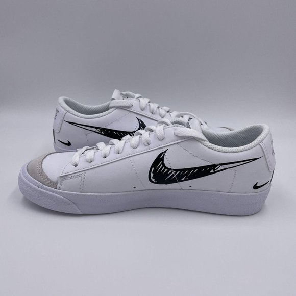 Nike Blazer Low ' 77 White / Black Womens Shoes - Picture 2 of 8